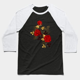 red gold rose flowers Baseball T-Shirt